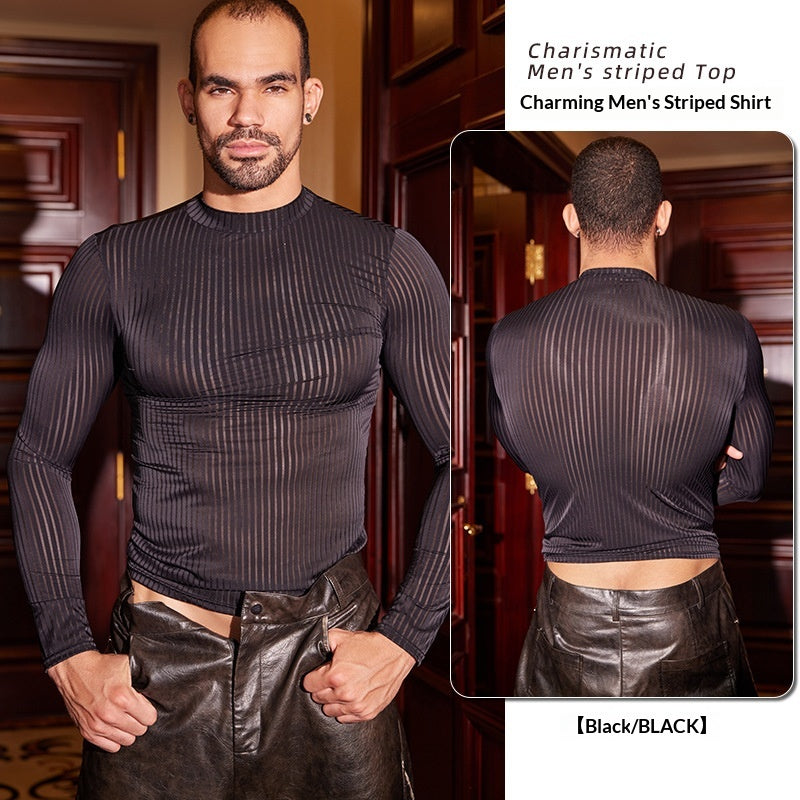 Gestreifter Herren-Top mit Stretch