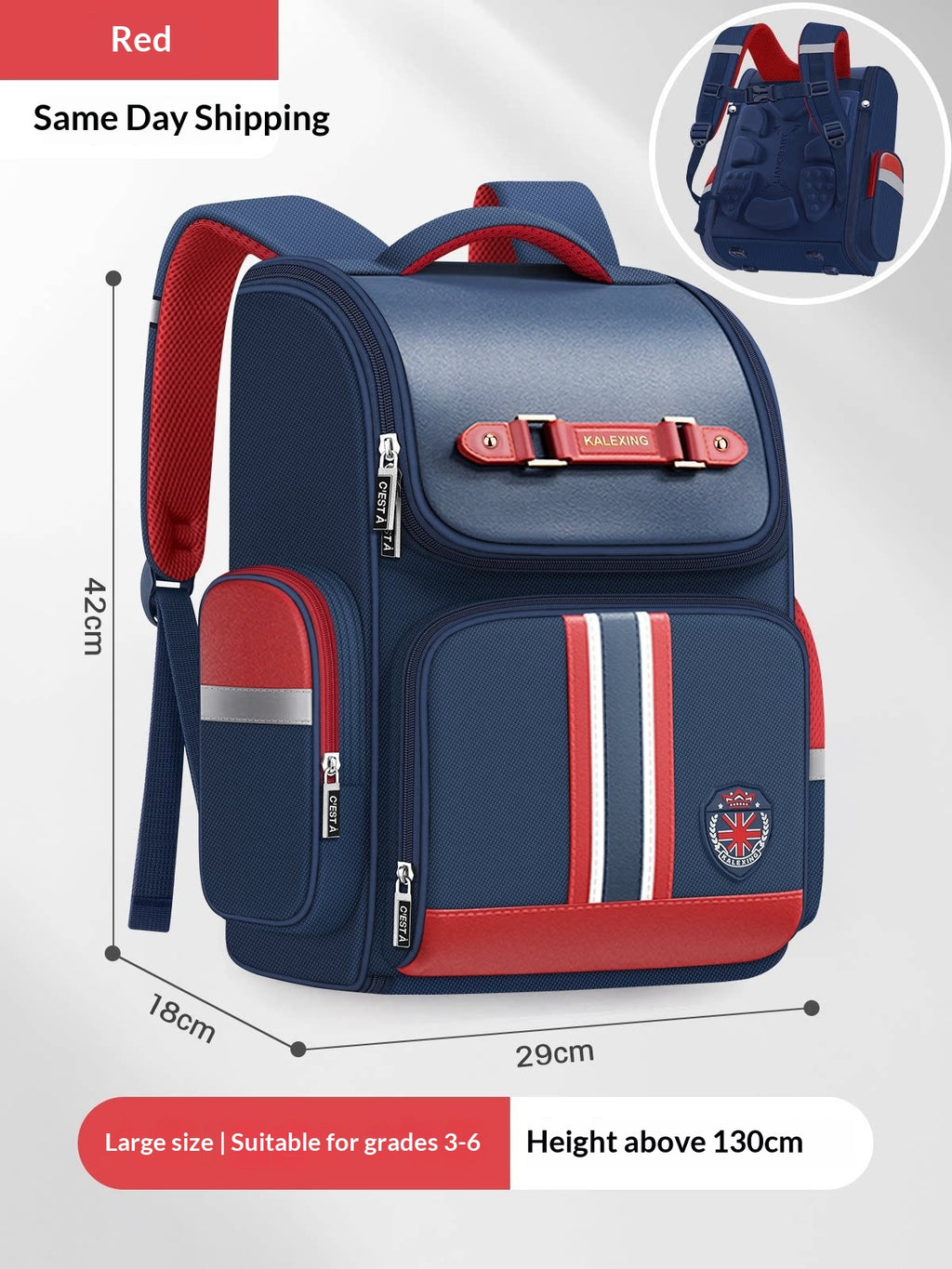 Grosser wasserdichter Rucksack für Grundschüler – Bild 3 | LuxeStyle