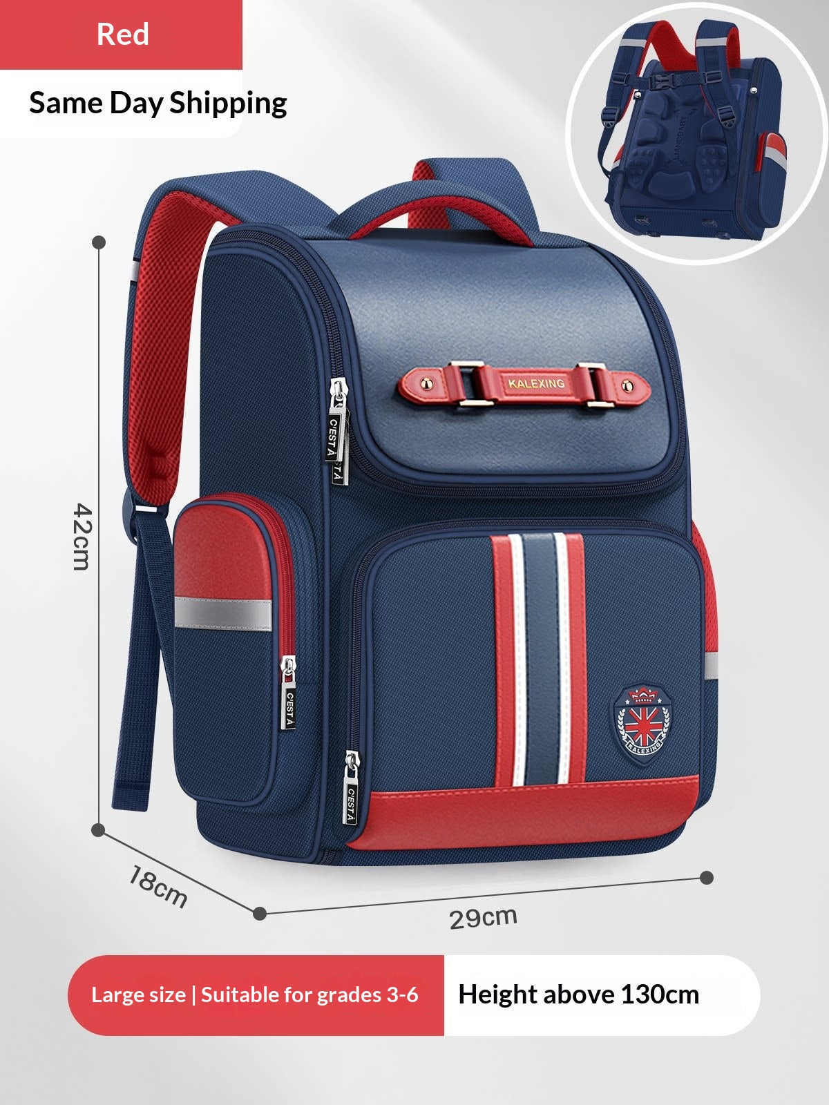 Grosser wasserdichter Rucksack für Grundschüler – Bild 3 | LuxeStyle