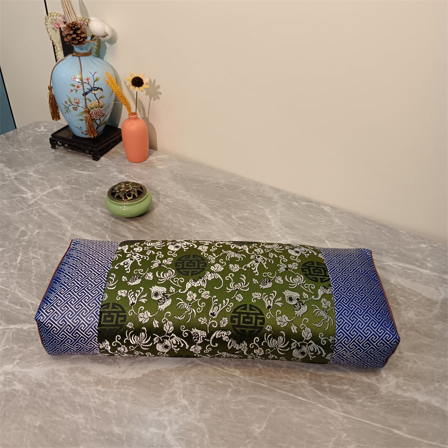 Brocade Raute Beifuss-Kissen mit Buchweizenschalen – Ansicht 6