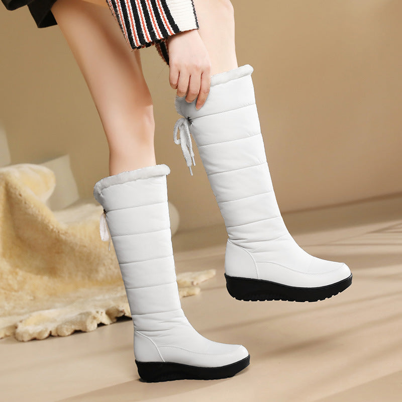 Wedge-Stiefel mit Fellbesatz | LuxeStyle