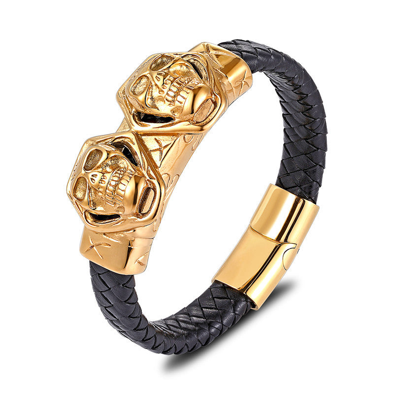 Lederarmband mit Titan-Stahl-Akzenten für Herren – Bild 3 | LuxeStyle
