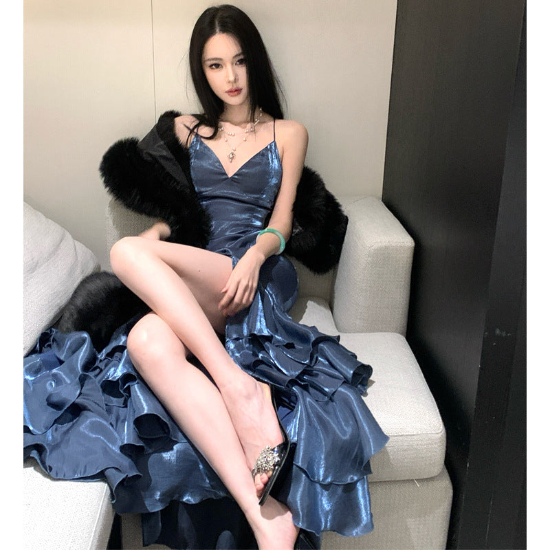 Rüschiges Träger‑Off‑Shoulder Midi‑Kleid – Bild 4 | LuxeStyle
