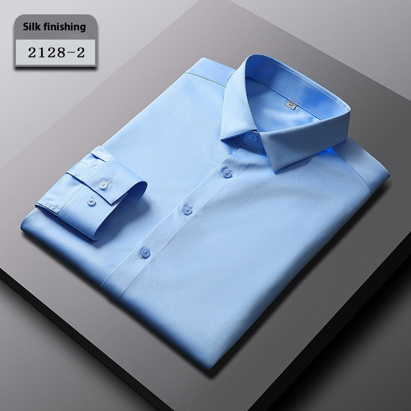 Elastisches Seidenhemd für Herren, langärmlig – Bild 13 | LuxeStyle