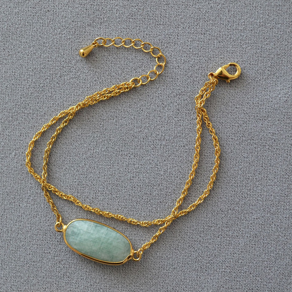 Doppelarmband mit Naturstein und Metallkette – Bild 3 | LuxeStyle