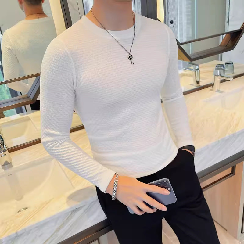 Rundhals Langarmshirt für Herren – Bild 2 | LuxeStyle