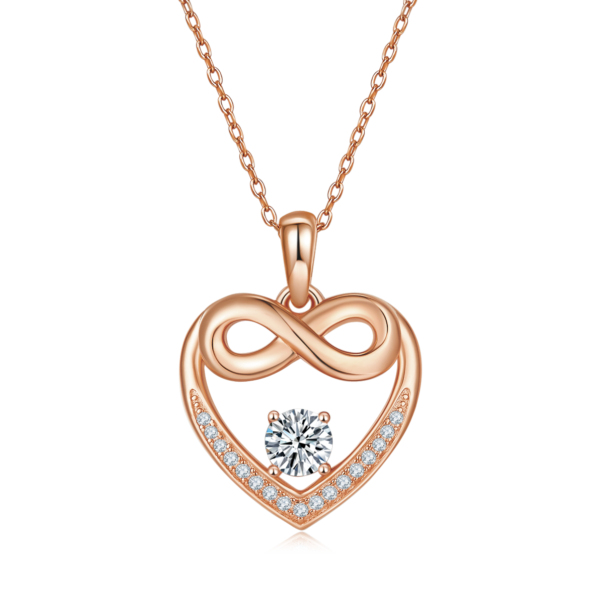 Moissanite-Herzkette «Coeur» · S925 Silber, Infinity