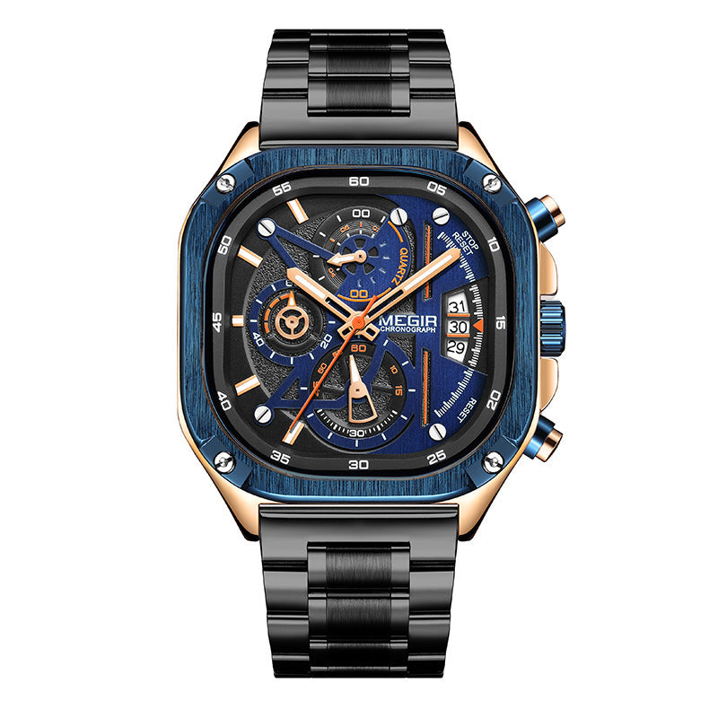 Herren Quarzuhr, eckig, Edelstahlarmband – Bild 4 | LuxeStyle