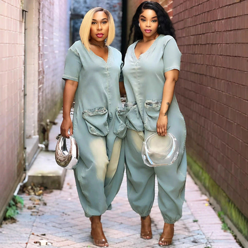 Retro-Jumpsuit in Malachit-Blau