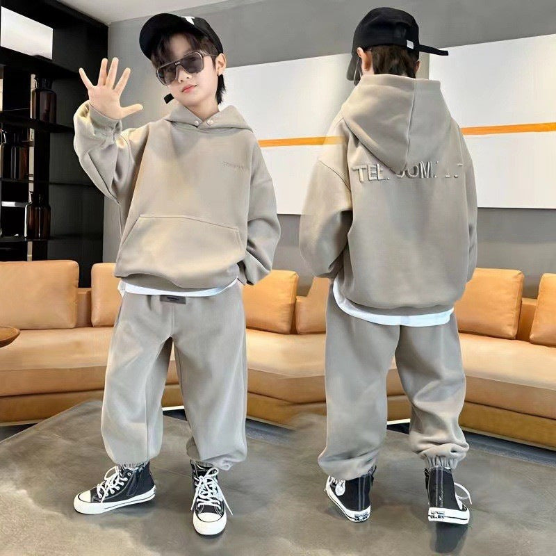 Kinder-Sweatshirt-Set mit Buchstaben-Print
