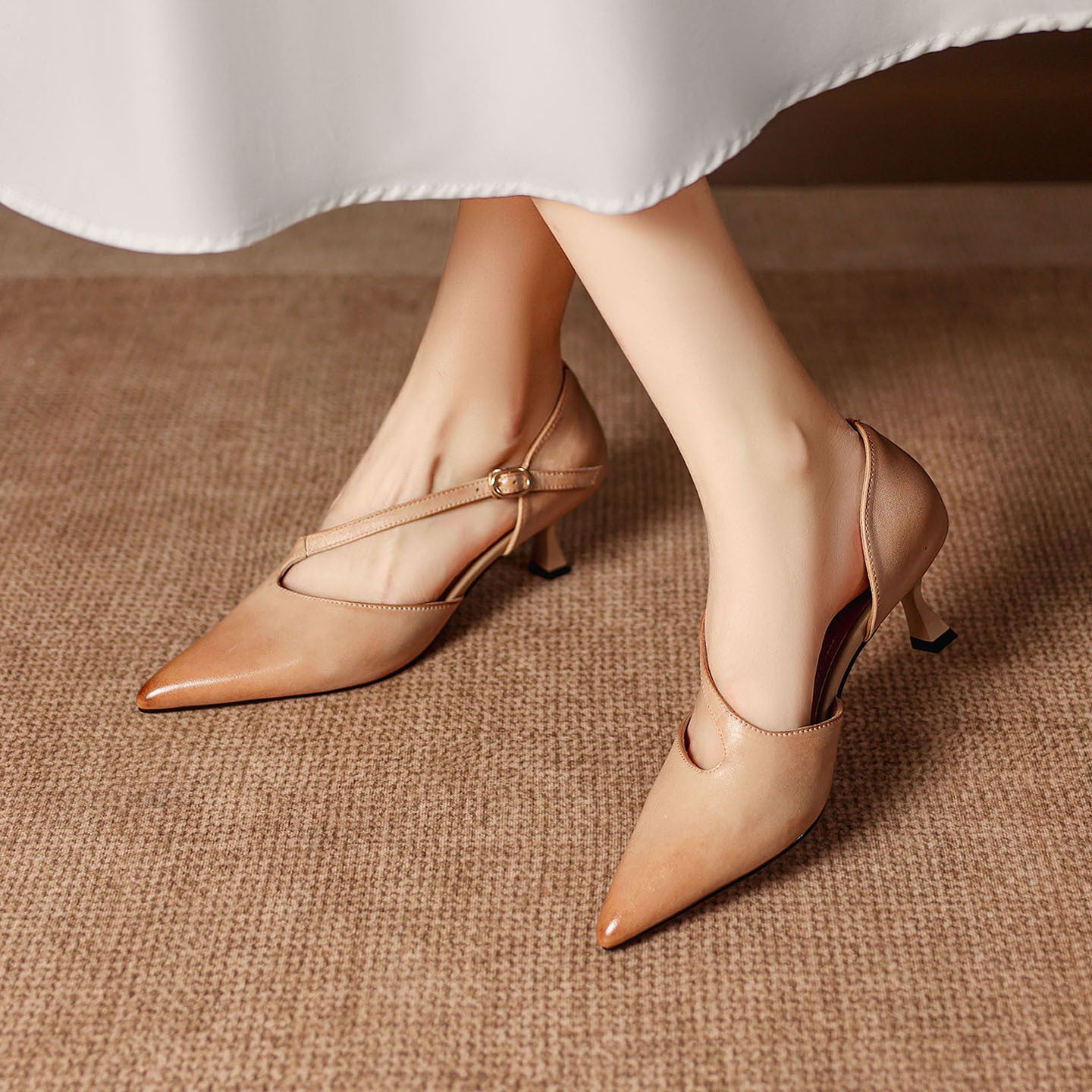 Vintage Weinrote Offene High Heels