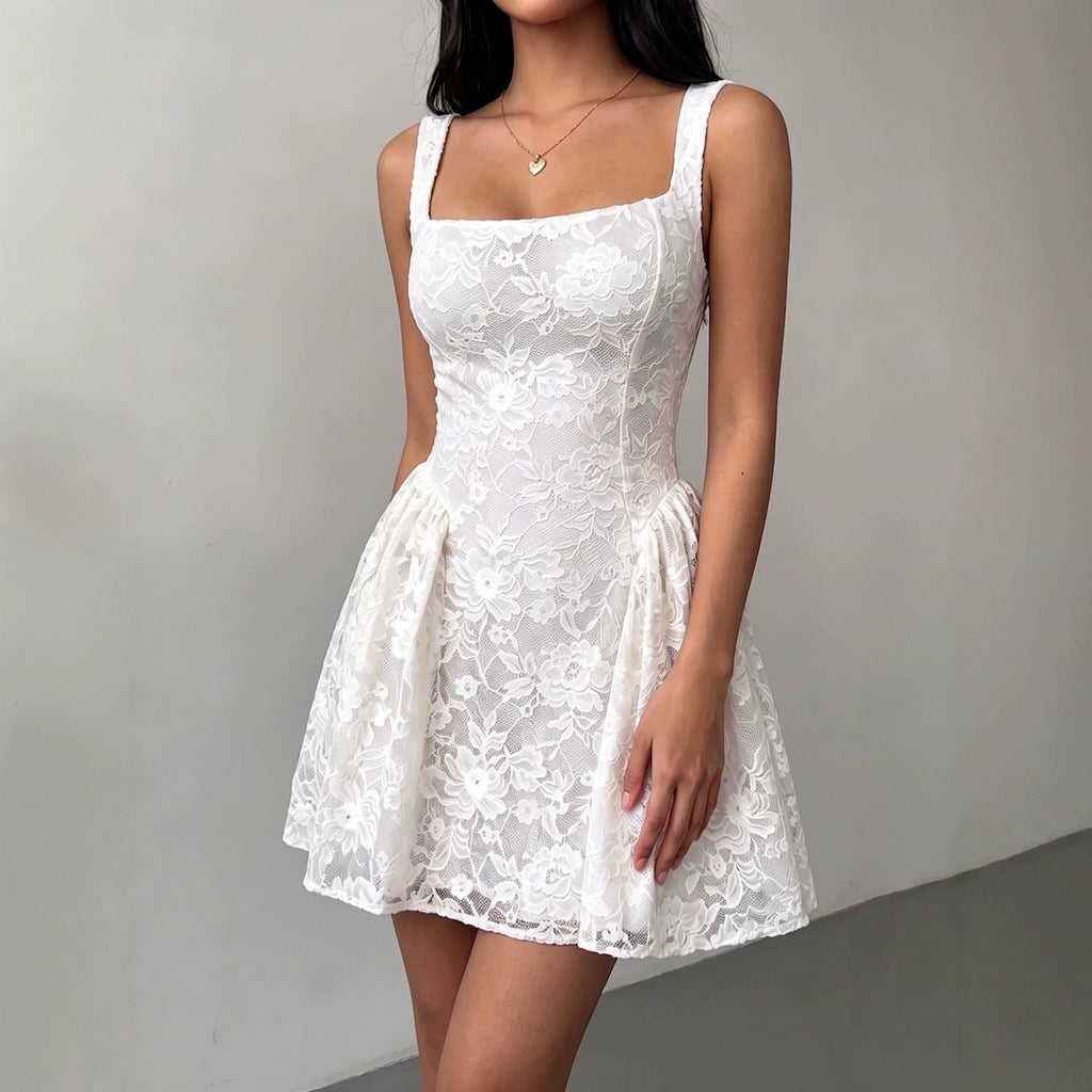 Damen-Spitzenkleid mit Trägern – Bild 6 | LuxeStyle