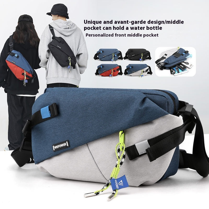 Crossbody Messenger Bag aus Nylon, blau | LuxeStyle