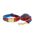 Hundehalsband & Leine Set mit Samt-Plaid | LuxeStyle