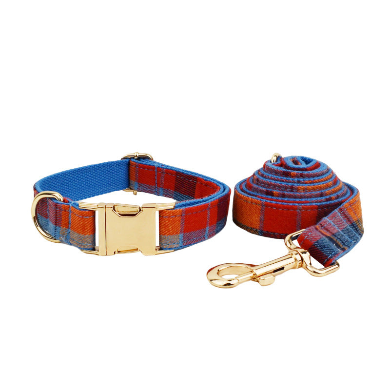 Hundehalsband & Leine Set mit Samt-Plaid | LuxeStyle