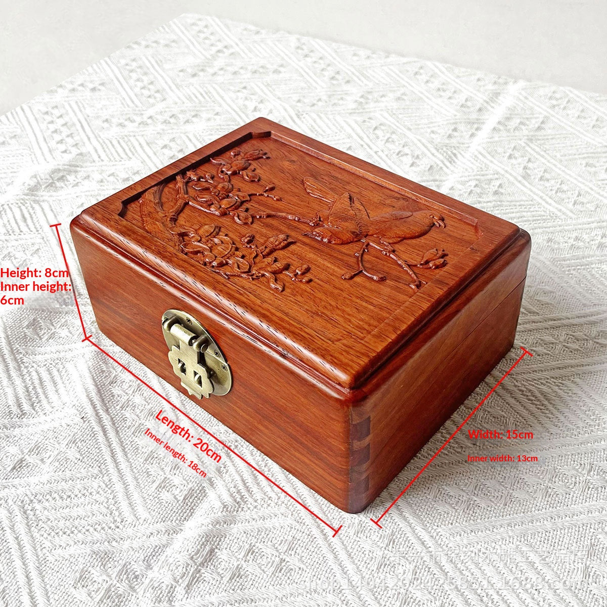Edle Schmuckbox aus Palisanderholz mit Elster-Motiv – Bild 3 | LuxeStyle