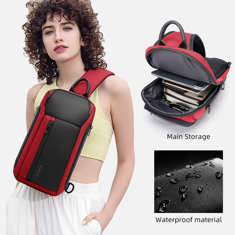Brusttasche aus Oxford-Stoff – Blau, Schwarz, Rot, Grün, Grau – Bild 3 | LuxeStyle