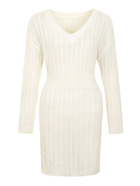 Elegantes Strickkleid mit V-Ausschnitt | LuxeStyle