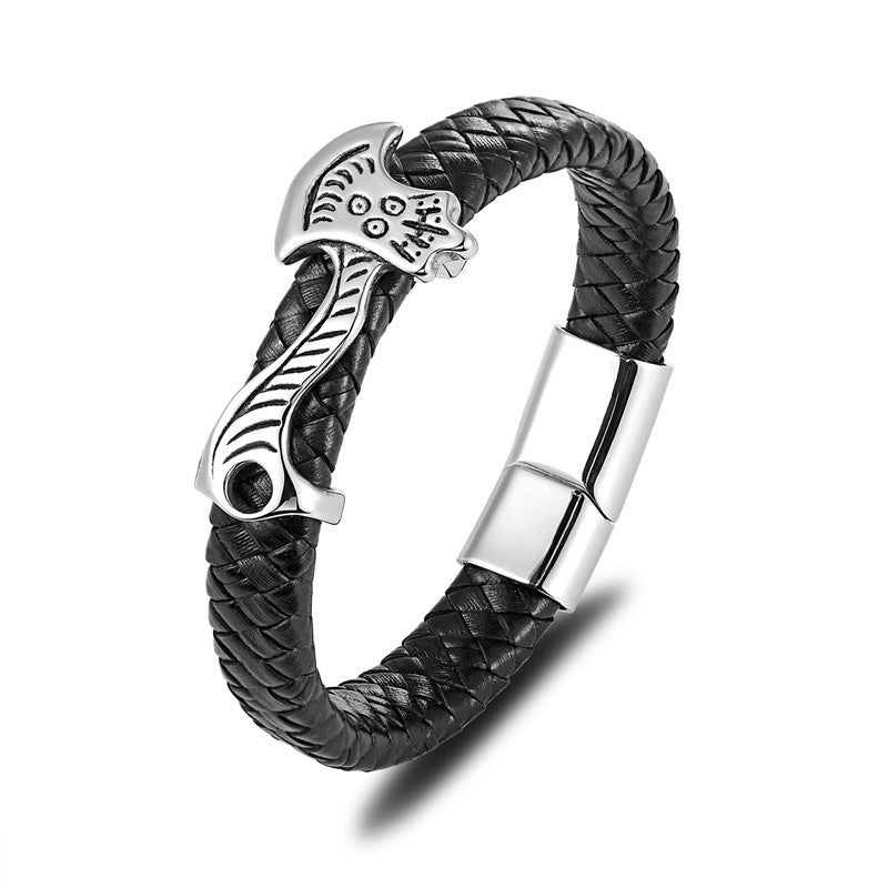 Punk Lederarmband aus Edelstahl – Bild 12 | LuxeStyle