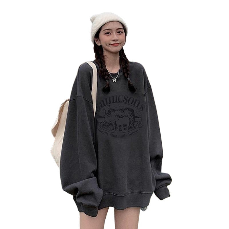 Damen Hoodie mit Rundhals und Relaxed Fit