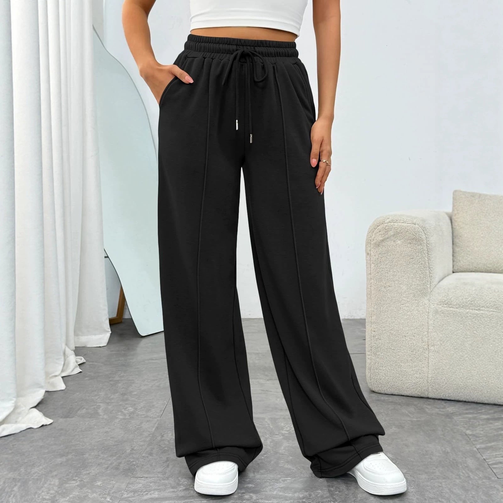 High-Waist Wide-Leg Hose für Damen