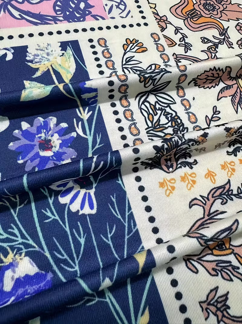 Elegantes T-Shirt mit Blumenprint und Spitze