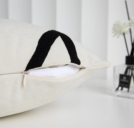 Abstrakter Kissenbezug Wildleder Schwarz-Weiss – Bild 3 | LuxeStyle
