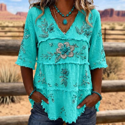 Retro-Print Damen-Top