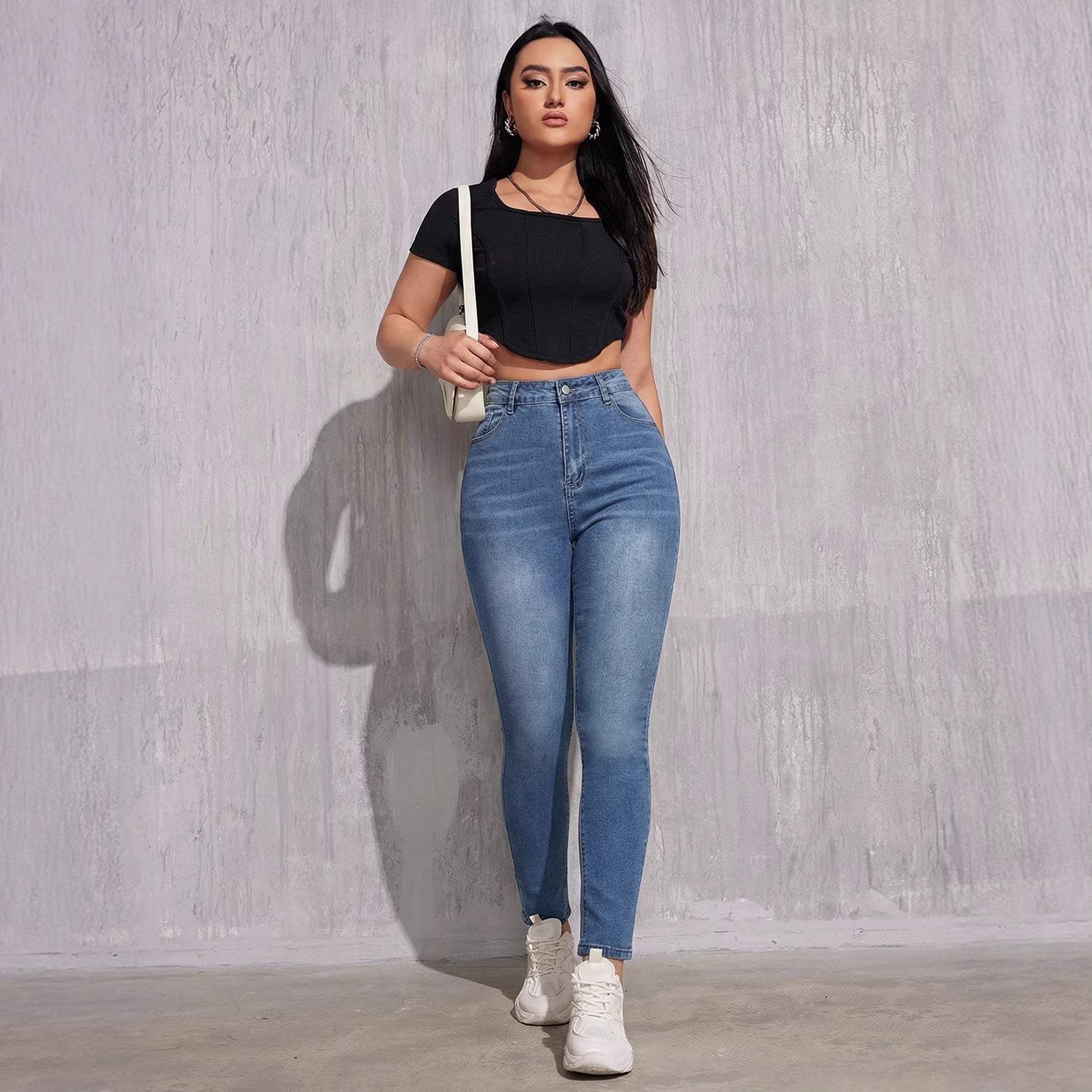 High-Waist Skinny Jeans