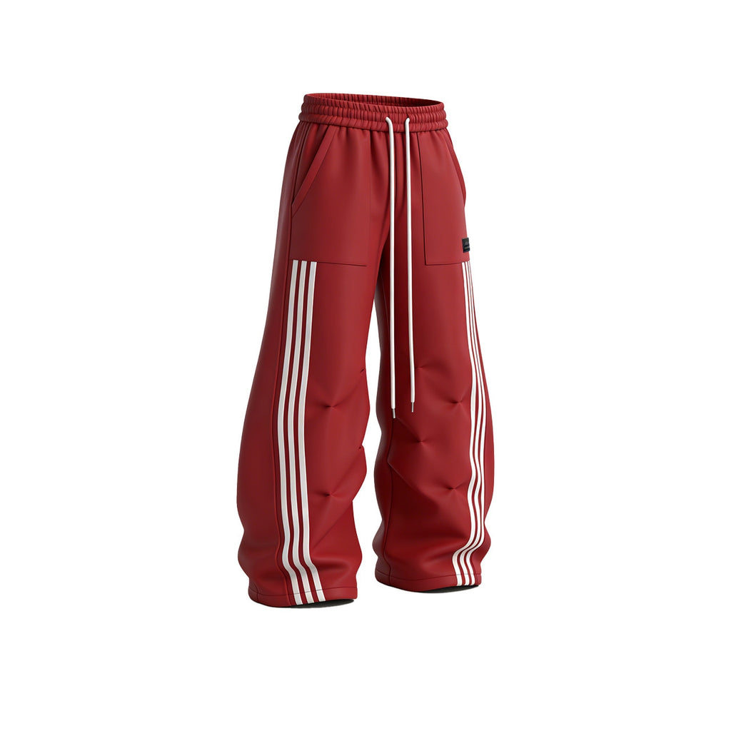 Retro Sport-Casual Gestreifte Jacke und Weitbein-Hose