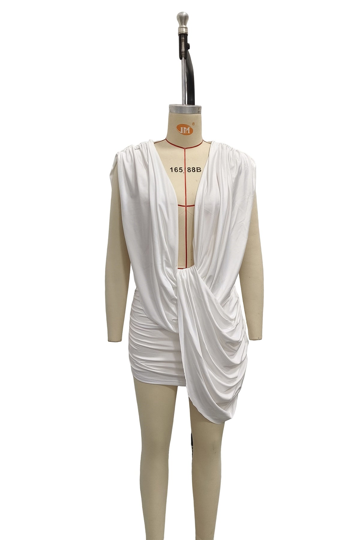 Plissiertes Mini-Kleid mit V-Ausschnitt – Bild 1 | LuxeStyle