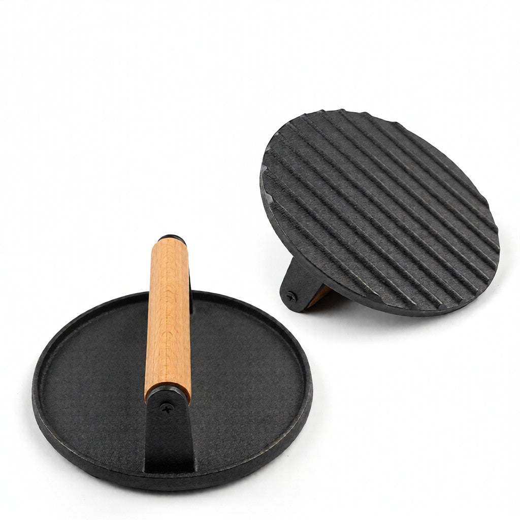 Gusseisen Grillplatte, rund, gerippt – Bild 3 | LuxeStyle