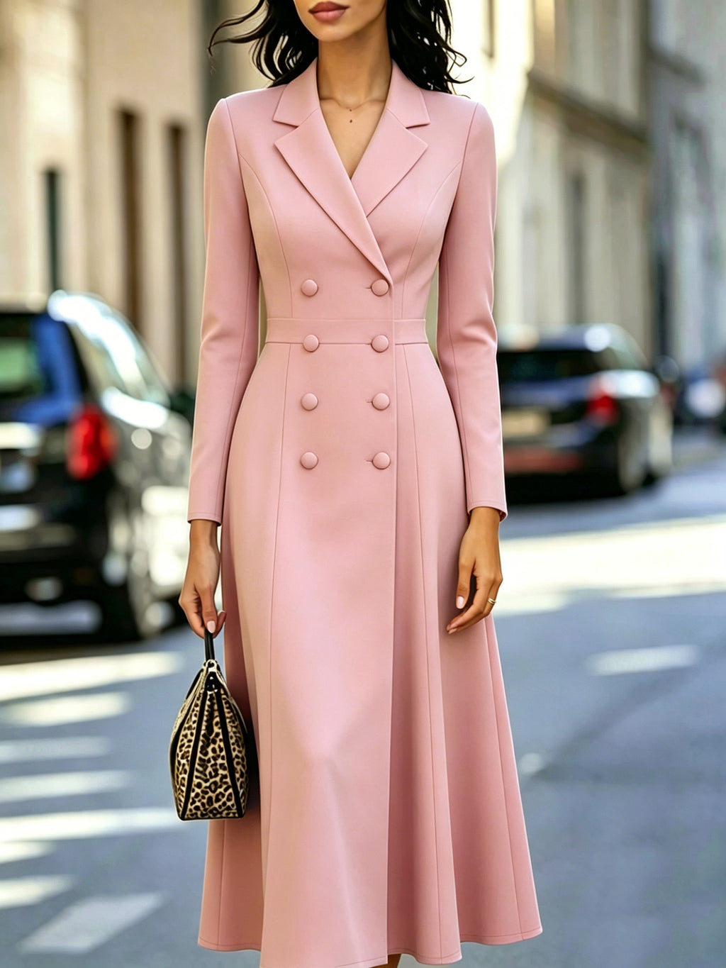 Elegantes, tailliertes Doppelreiher-Kleid – Bild 6 | LuxeStyle