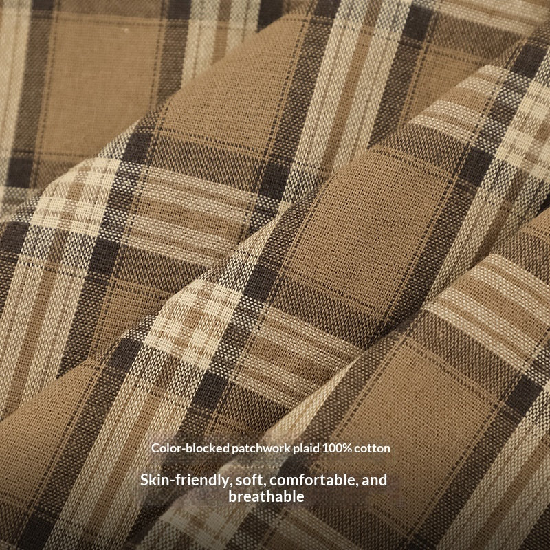 Patchwork-Hemd mit Kurzarm