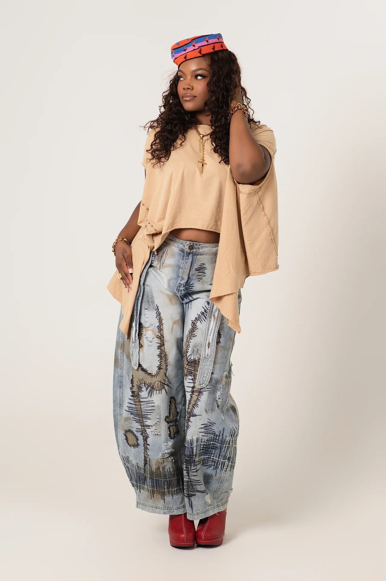 Weisse, stonewashed Jeans
