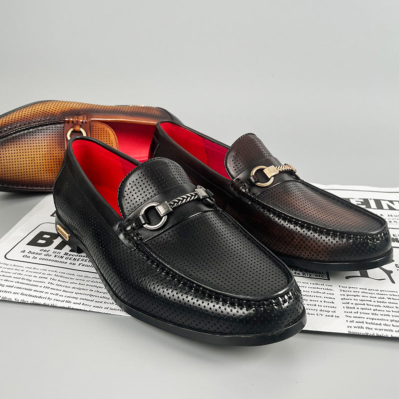 Business-Casual Lederschuhe mit Horsebit-Schnalle