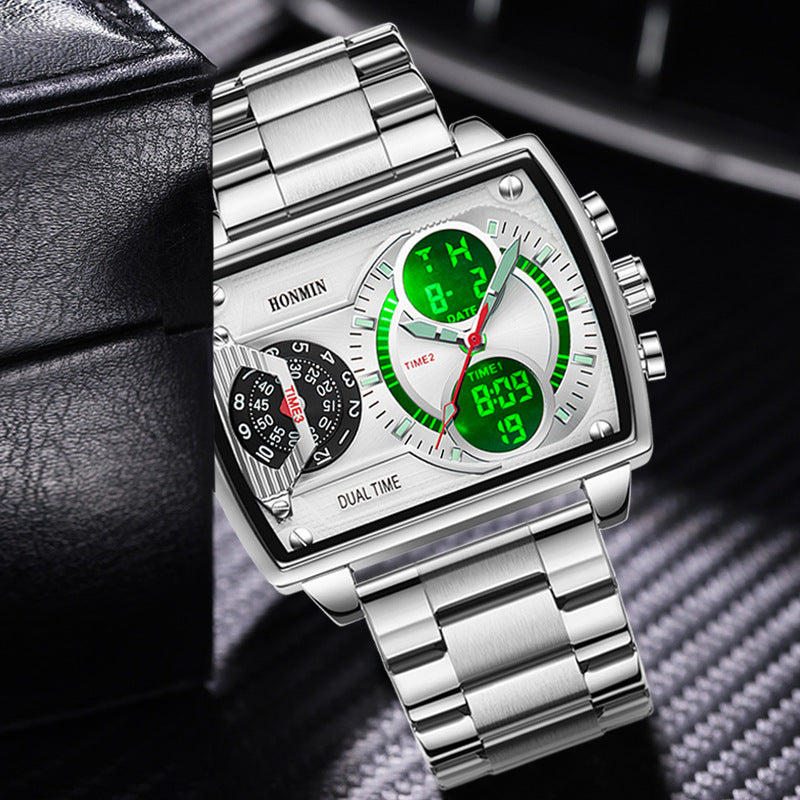 Sportliche Herrenuhr mit zwei Zeitzonen