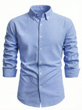 Langarm-Hemd in Blau – Bild 7 | LuxeStyle