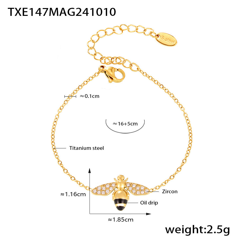 Bienen-Armband mit Zirkonia und Öl-Tropfen – Bild 3 | LuxeStyle