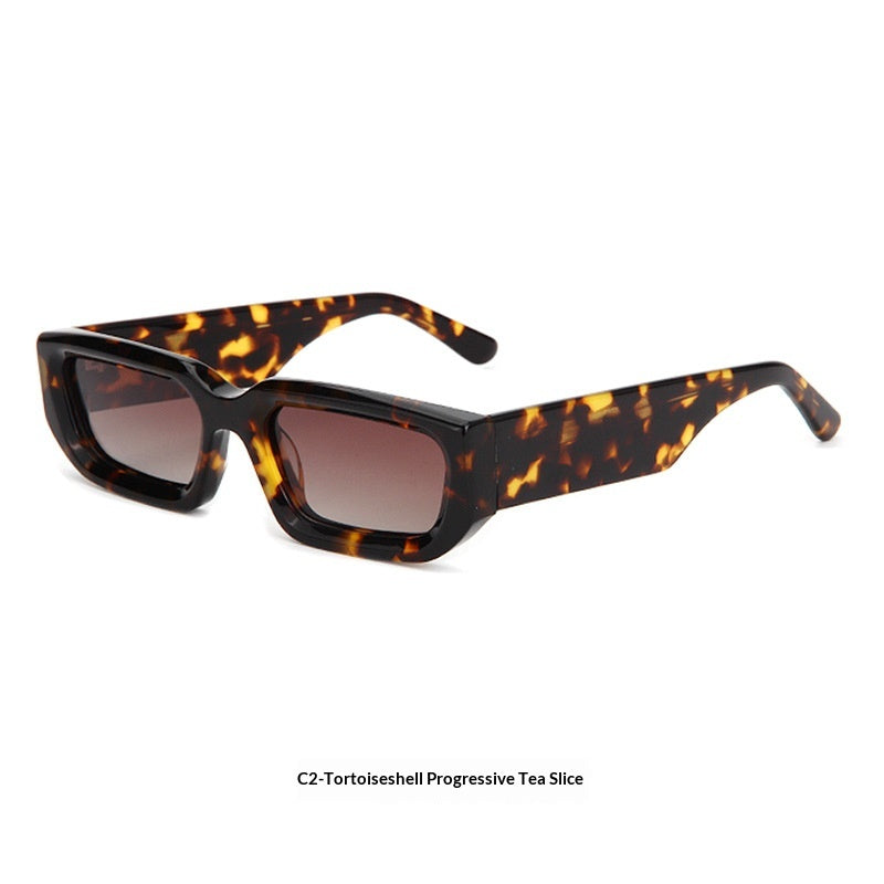 Trendige quadratische Sonnenbrille mit breiten Bügeln