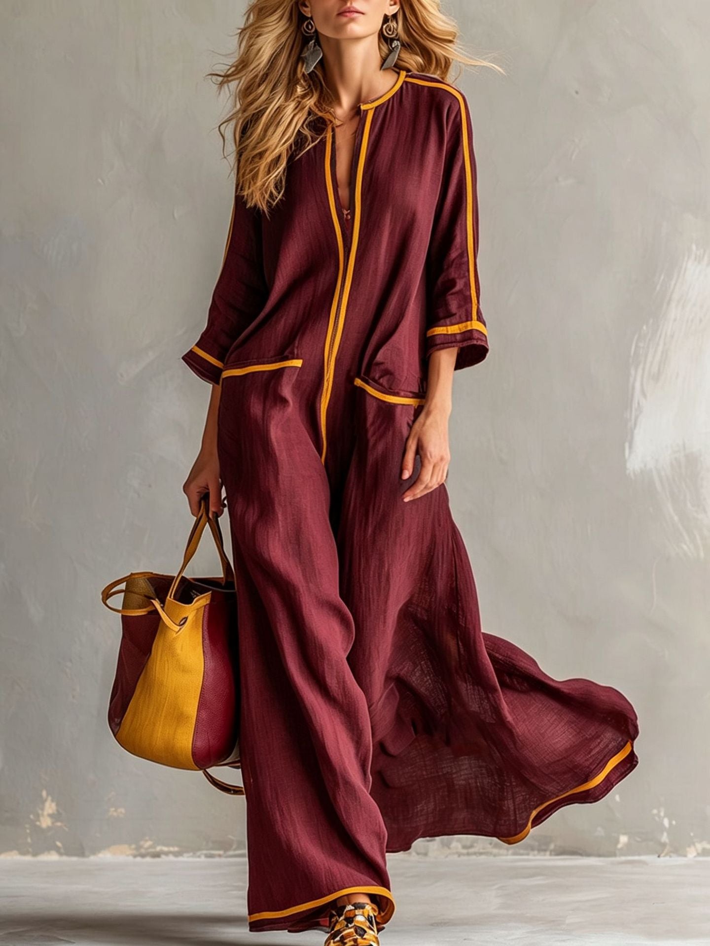 Gestreiftes, elegantes Maxikleid