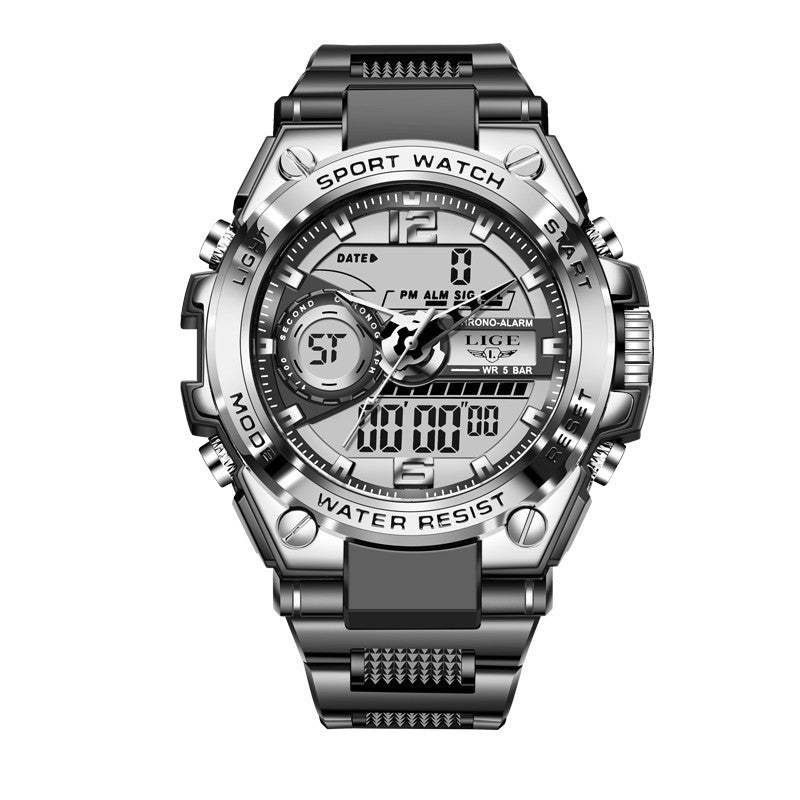 Quarz-Sportuhr mit Dual-Display