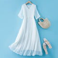 Seidenkleid mit 3/4-Ärmeln – Bild 1 | LuxeStyle