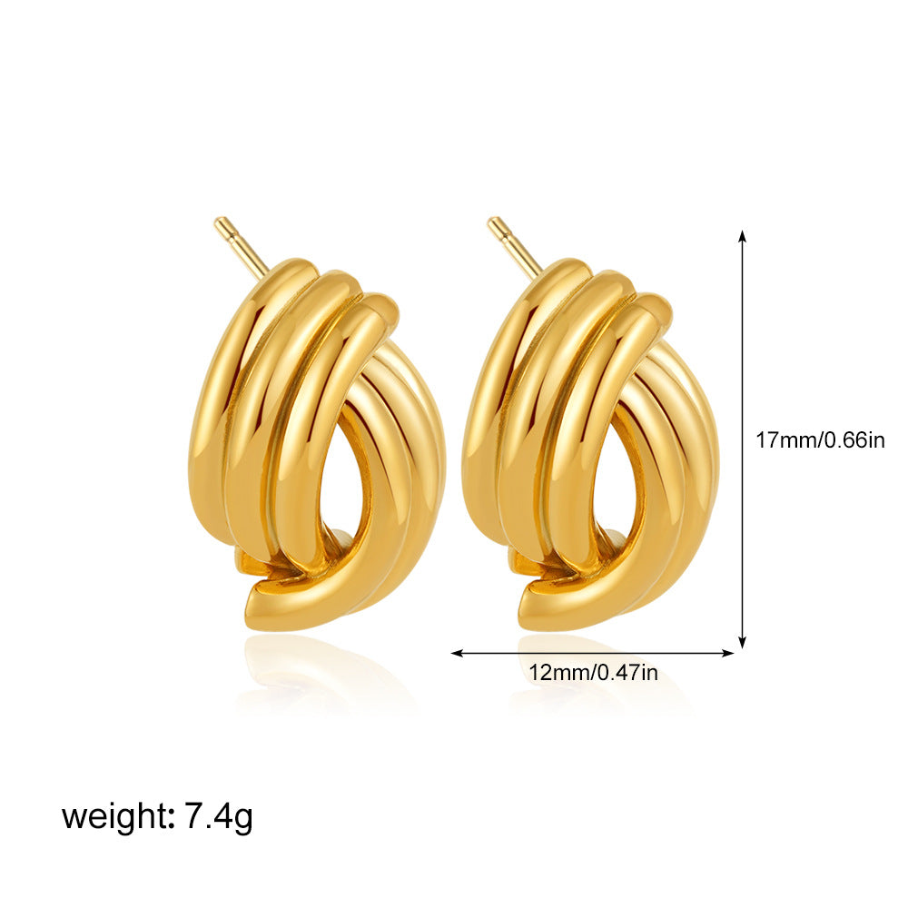 Goldene Streifenohrringe