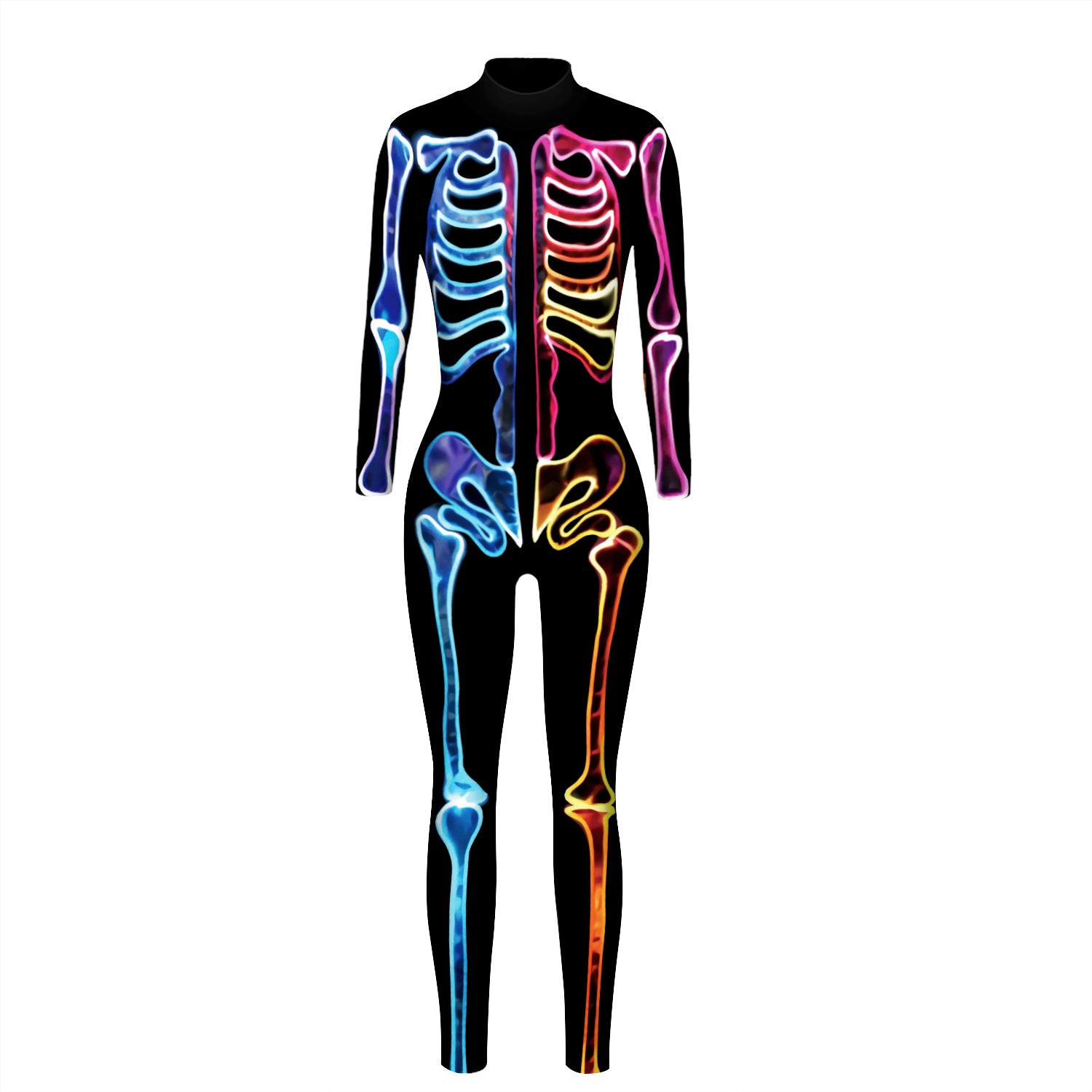 Skelett-Jumpsuit mit Digitalprint für Damen – Ansicht 3