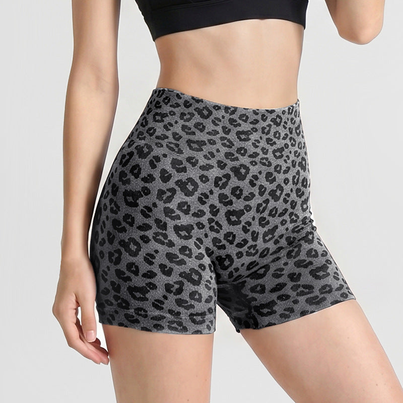 Leopard-Print Yoga Shorts