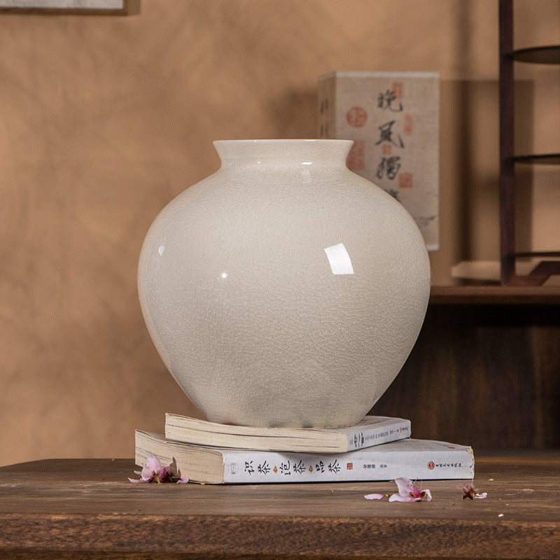 Elegante gelbe Keramikvase