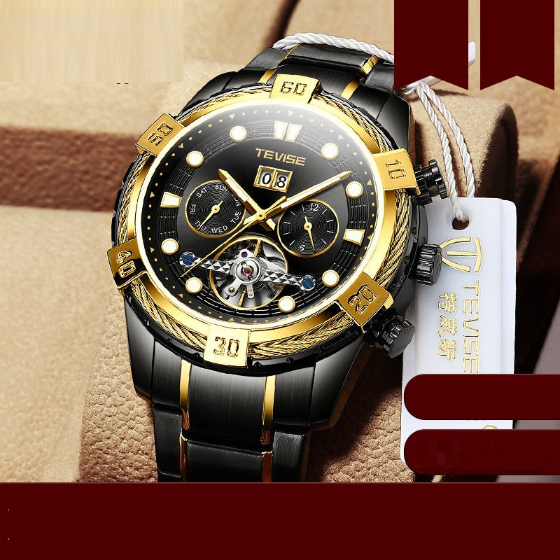 Herren Automatikuhr aus Edelstahl, wasserdicht – Bild 2 | LuxeStyle