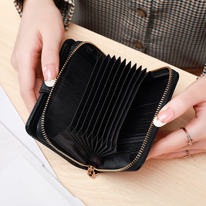 Kurzes Damen-Portemonnaie mit Litschi-Muster – Bild 6 | LuxeStyle