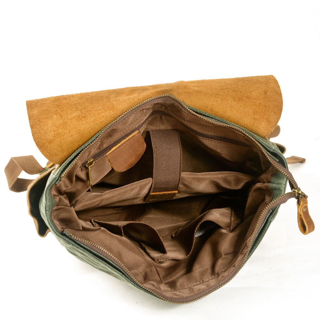 Canvas Rucksack mit Crazy Horse Leder – Bild 7 | LuxeStyle